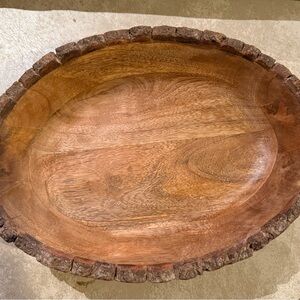 Rustic Wooden Serving Bowl